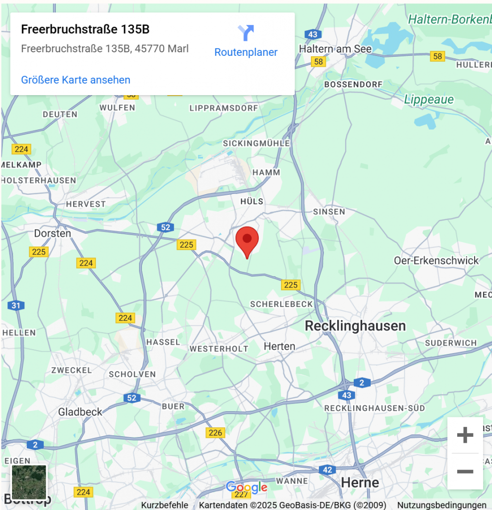 Google Karte mit der Adresse von Reiselust-Camper, Marl